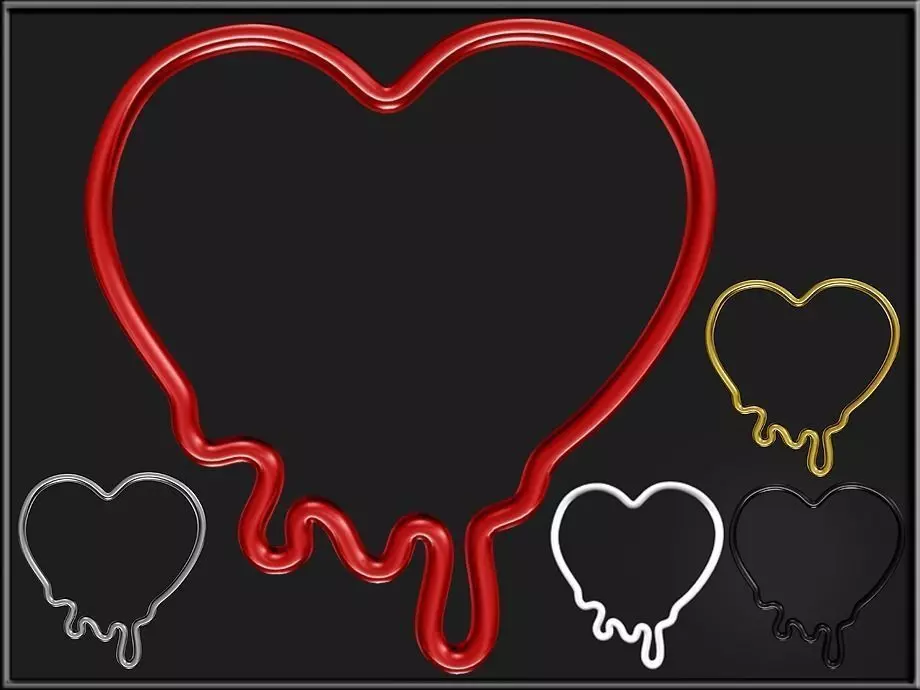 Heart Display Low-poly 3D model_0