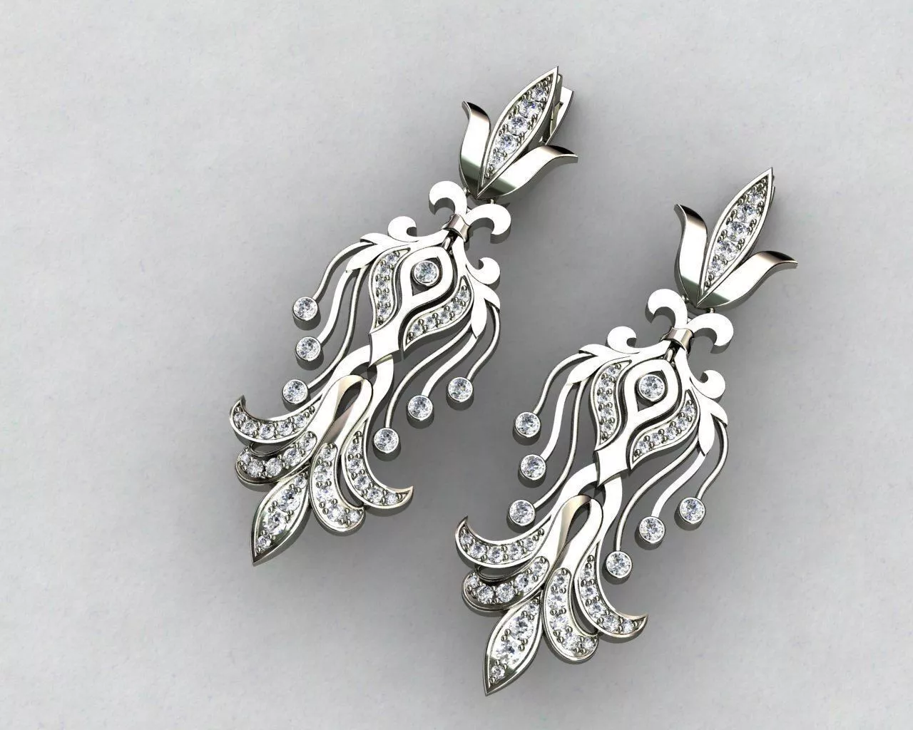 J arlament N 5 gold and diamond earrings 3D print model