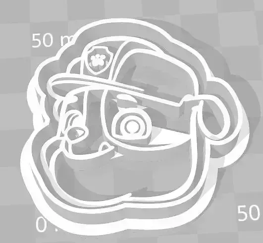 Paw Patrol Cookie Cutter Details Rubble 3D print model