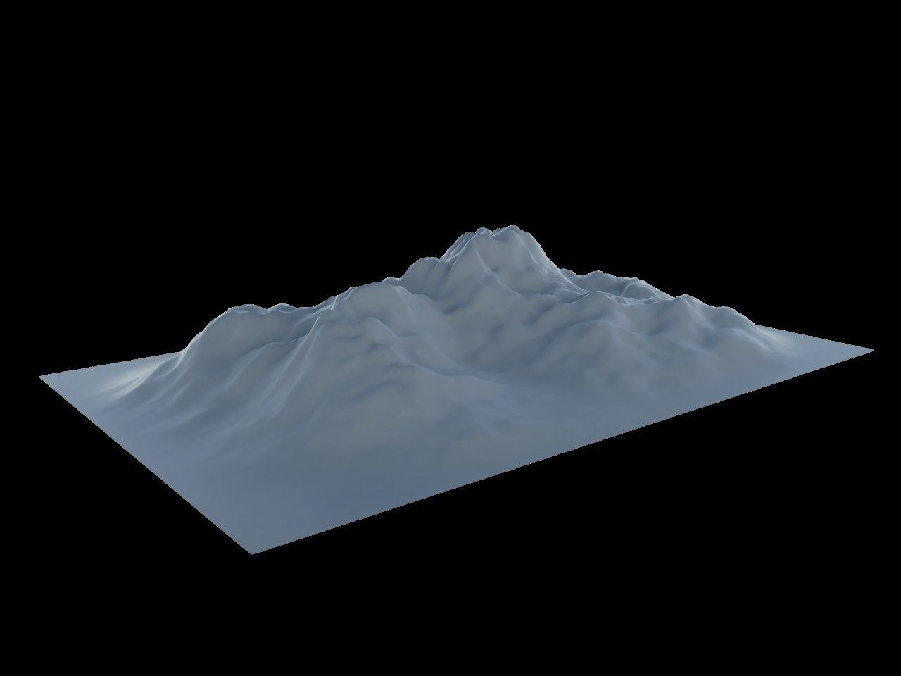 Mountain - Landscape terrain Free low-poly 3D model_3