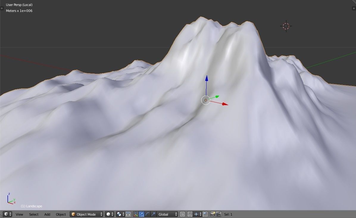 Mountain - Landscape terrain Free low-poly 3D model_14