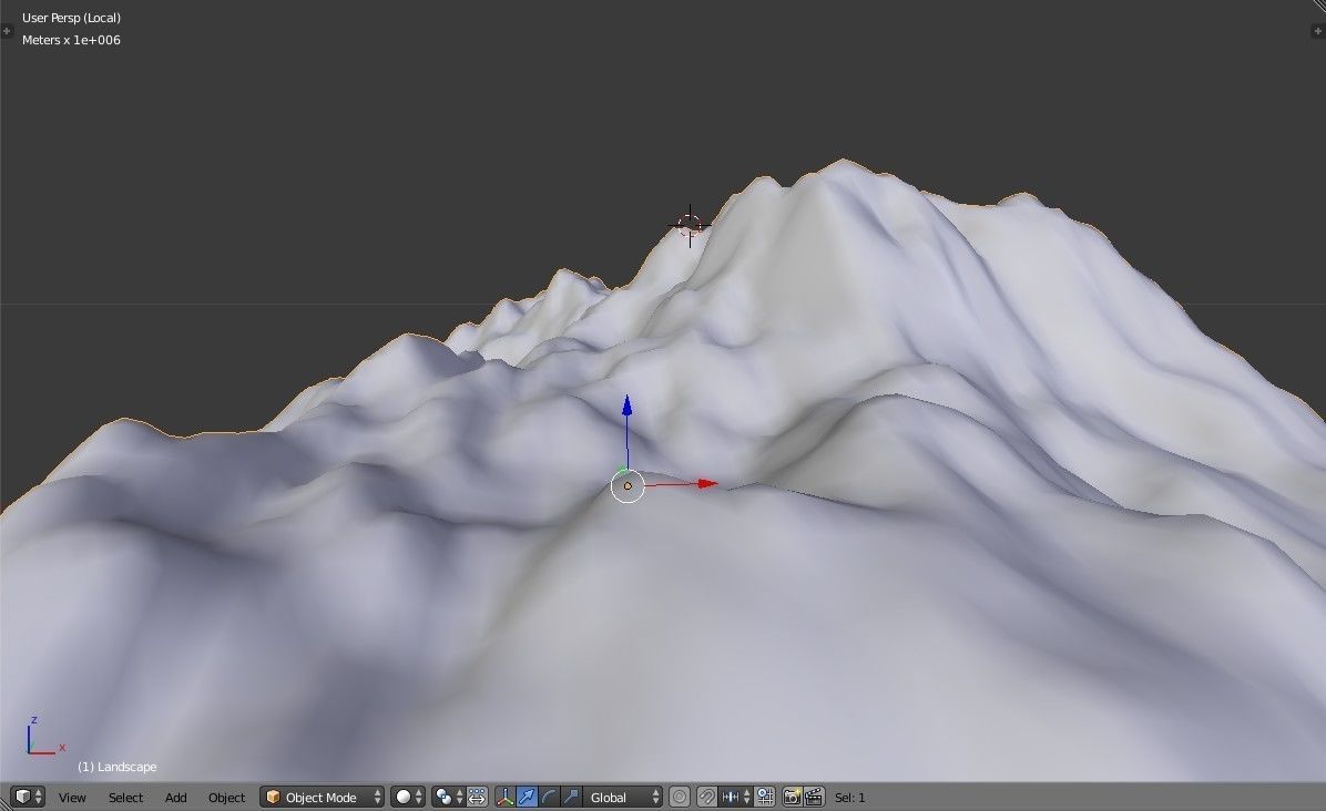 Mountain - Landscape terrain Free low-poly 3D model_12
