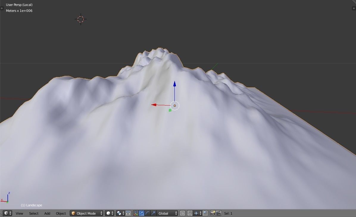 Mountain - Landscape terrain Free low-poly 3D model_9