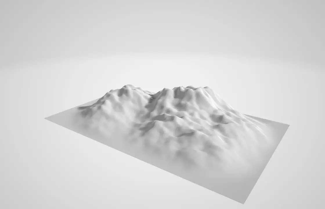 Mountain - Landscape terrain Free low-poly 3D model_0