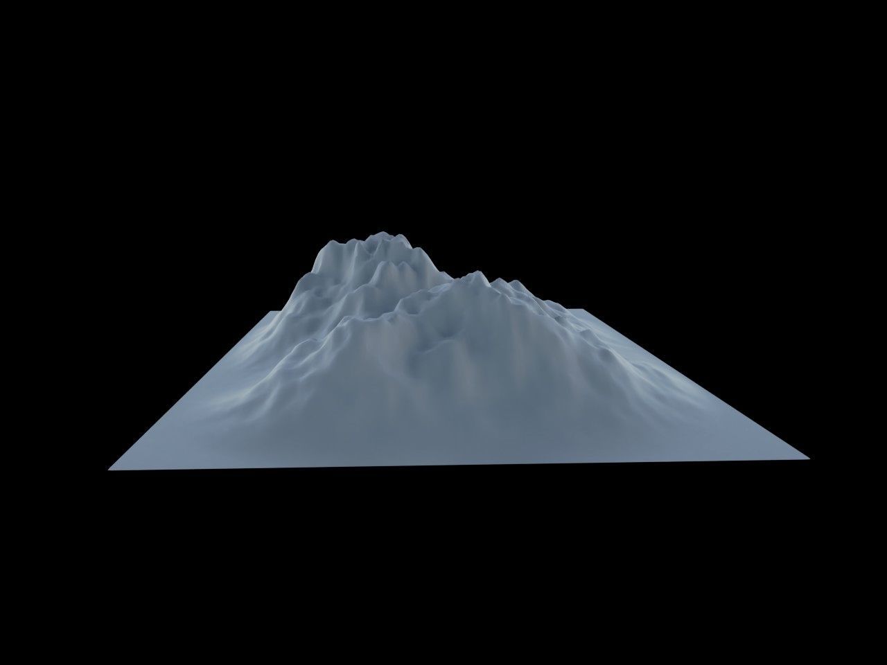 Mountain - Landscape terrain Free low-poly 3D model_4