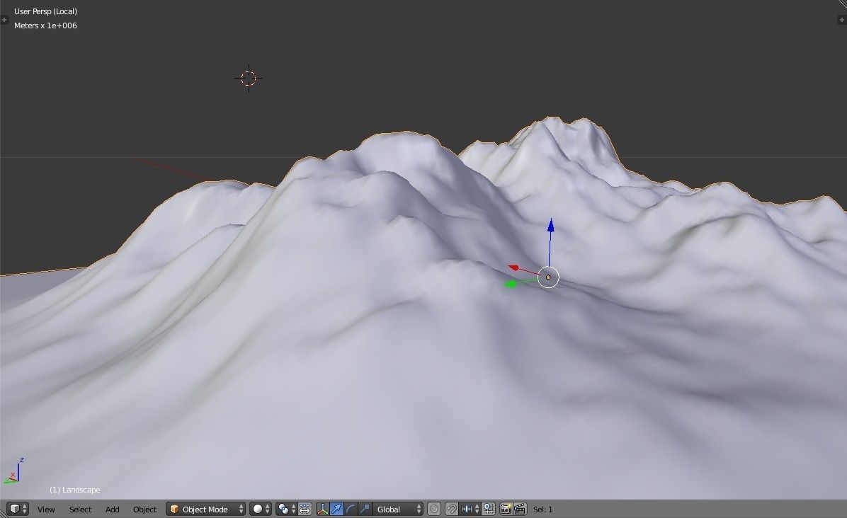 Mountain - Landscape terrain Free low-poly 3D model_10