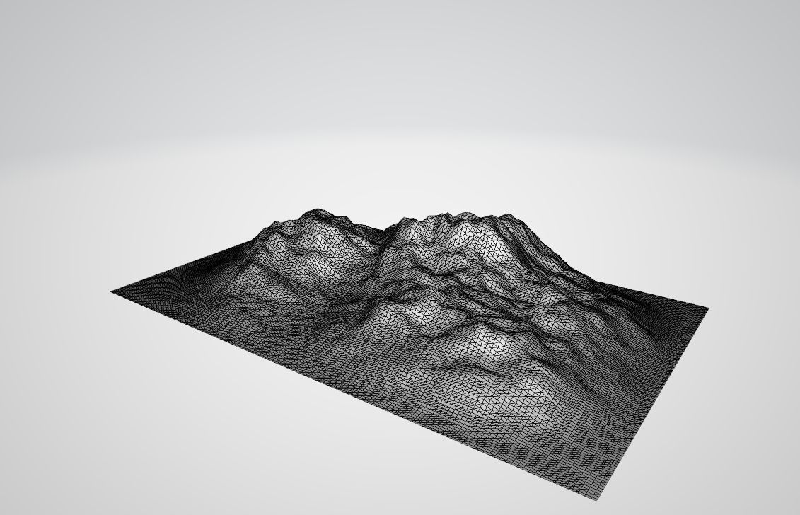 Mountain - Landscape terrain Free low-poly 3D model_2