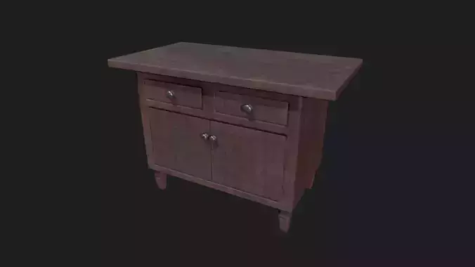 Wooden Drawers - Furniture - Wood Furniture - Two Drawers  Low-poly 3D model