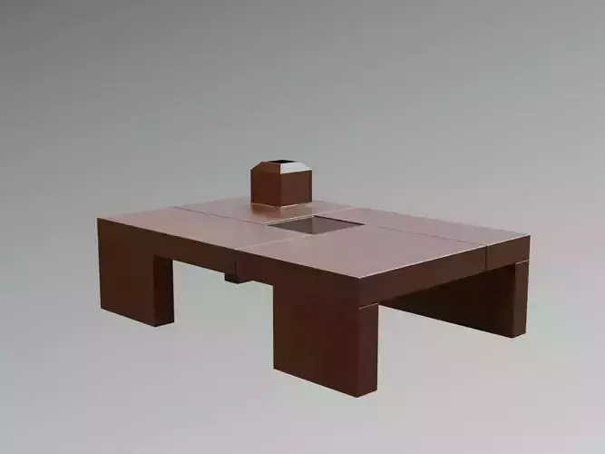 Zen Japanese Modern  Wooden Coffee Table Lowpoly