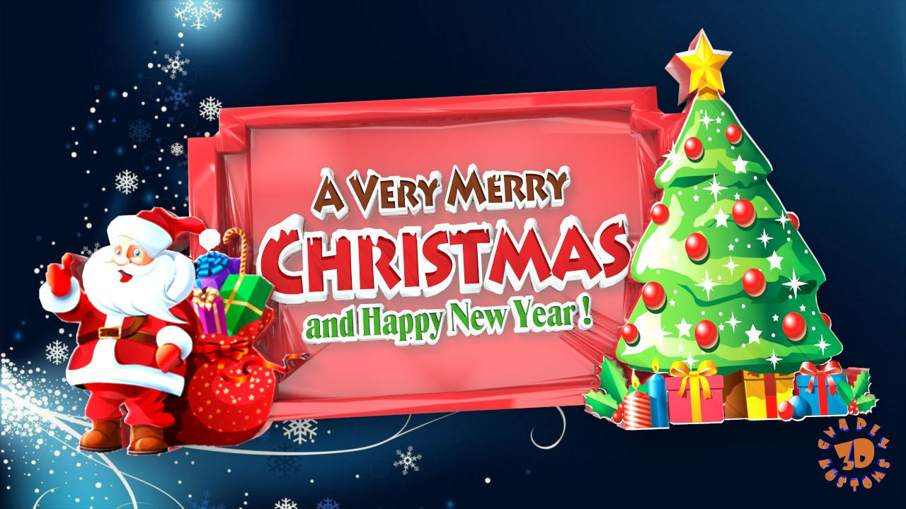 A Very Merry Christmas and Happy New Year Sign 3D print model_1