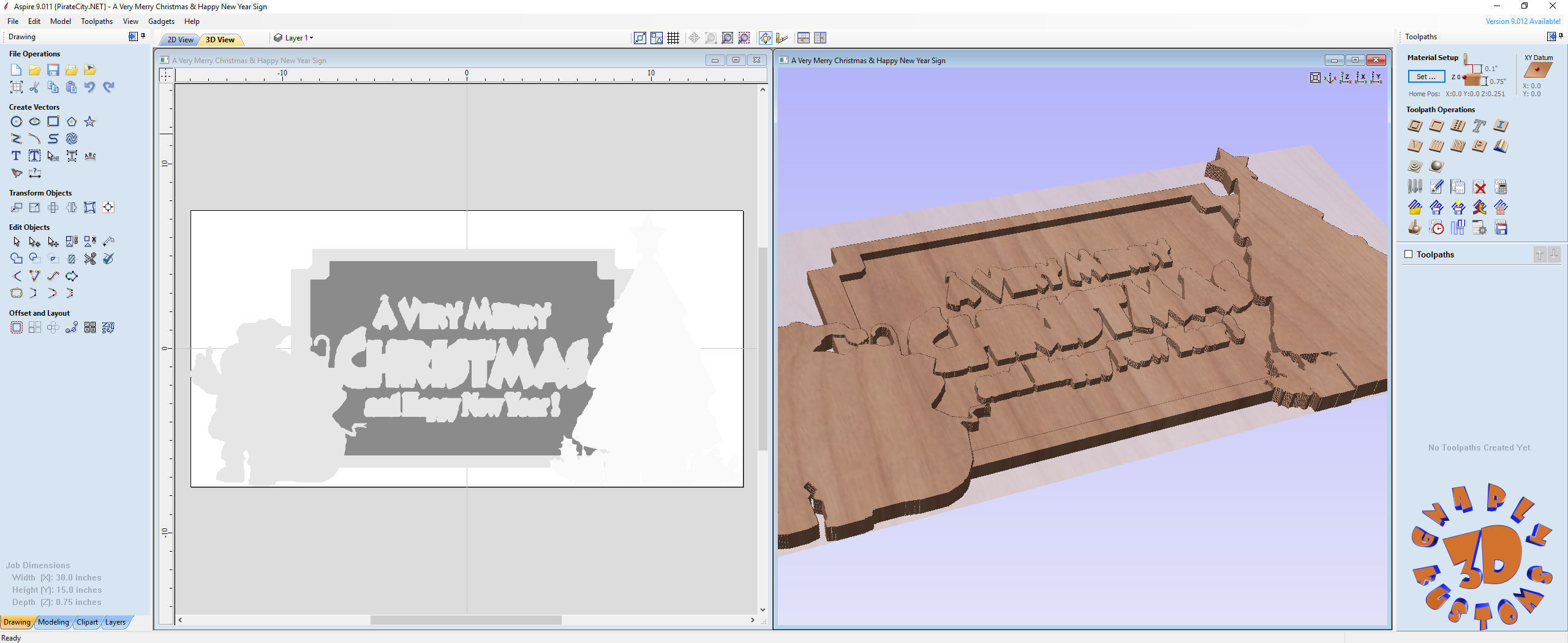 A Very Merry Christmas and Happy New Year Sign 3D print model_4
