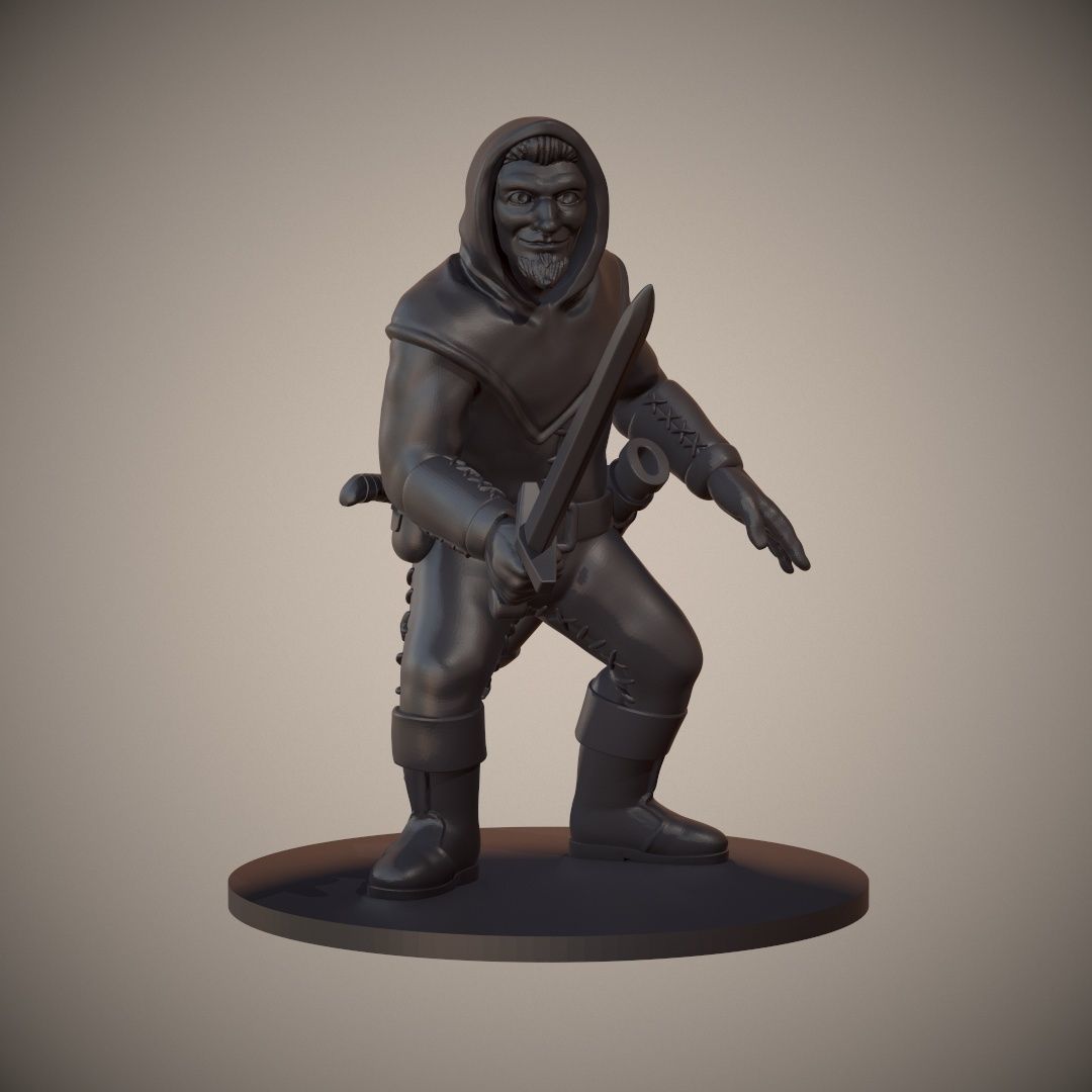 Human Swordsman Miniature 03 3D print model_2