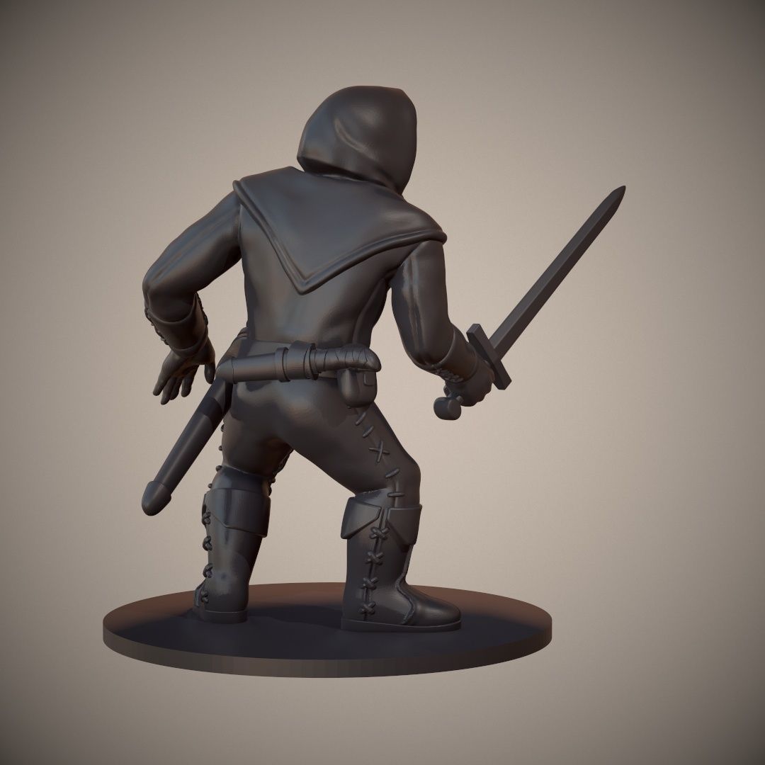Human Swordsman Miniature 03 3D print model_4