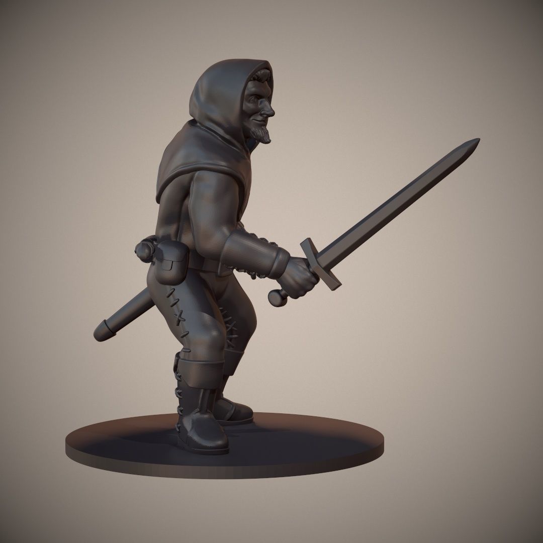 Human Swordsman Miniature 03 3D print model_3