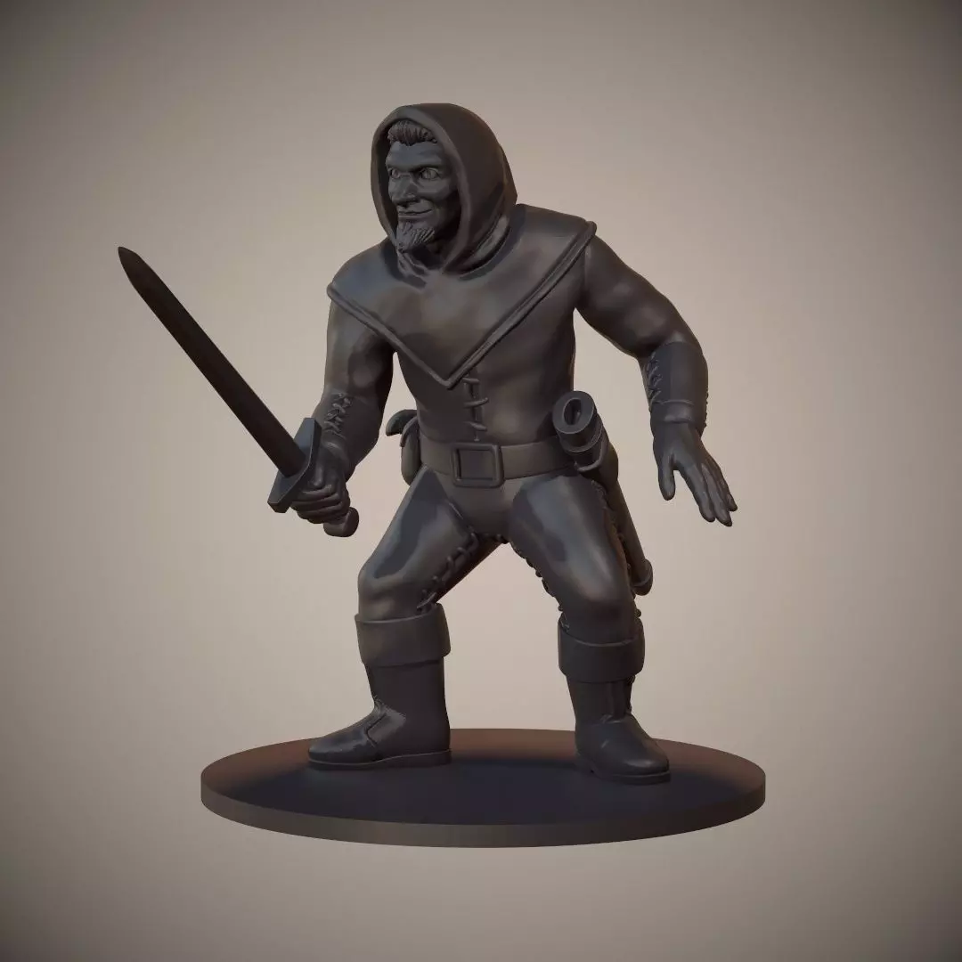 Human Swordsman Miniature 03 3D print model_0