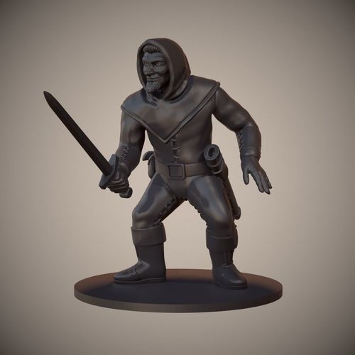 Human Swordsman Miniature 03 3D print model