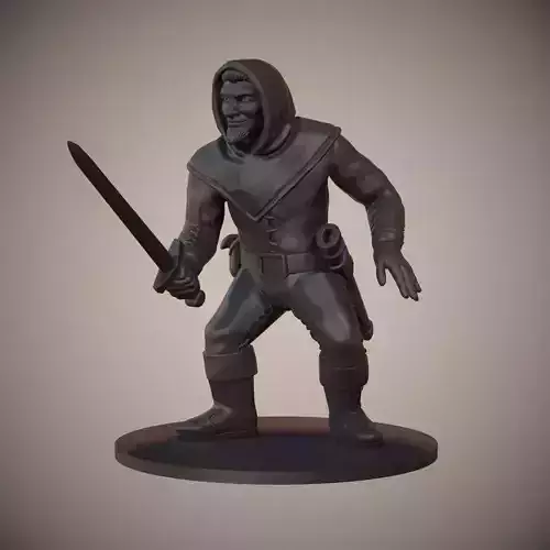 Human Swordsman Miniature 03 3D print model