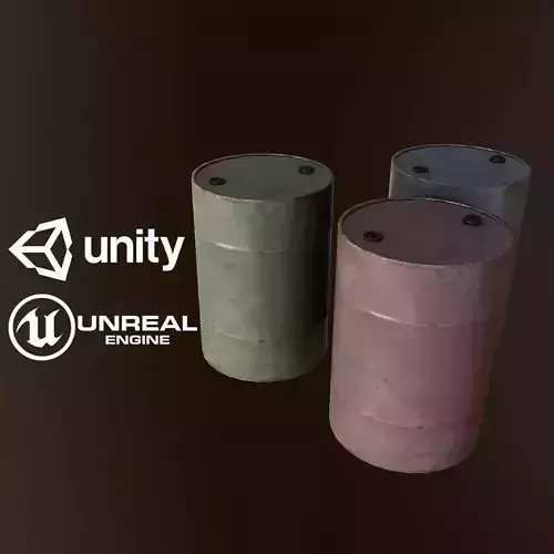 Metal Barrel - PBR Game Ready