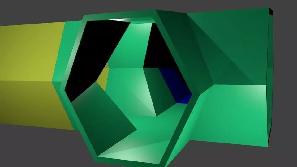 Five Modular Hexagon Hallway Set 3D model_0