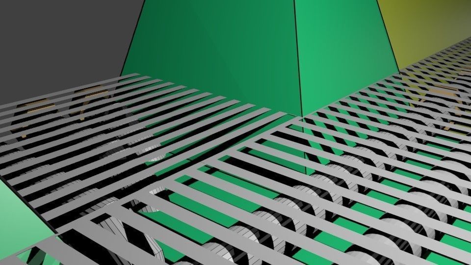 Five Modular Hexagon Hallway Set 3D model_5