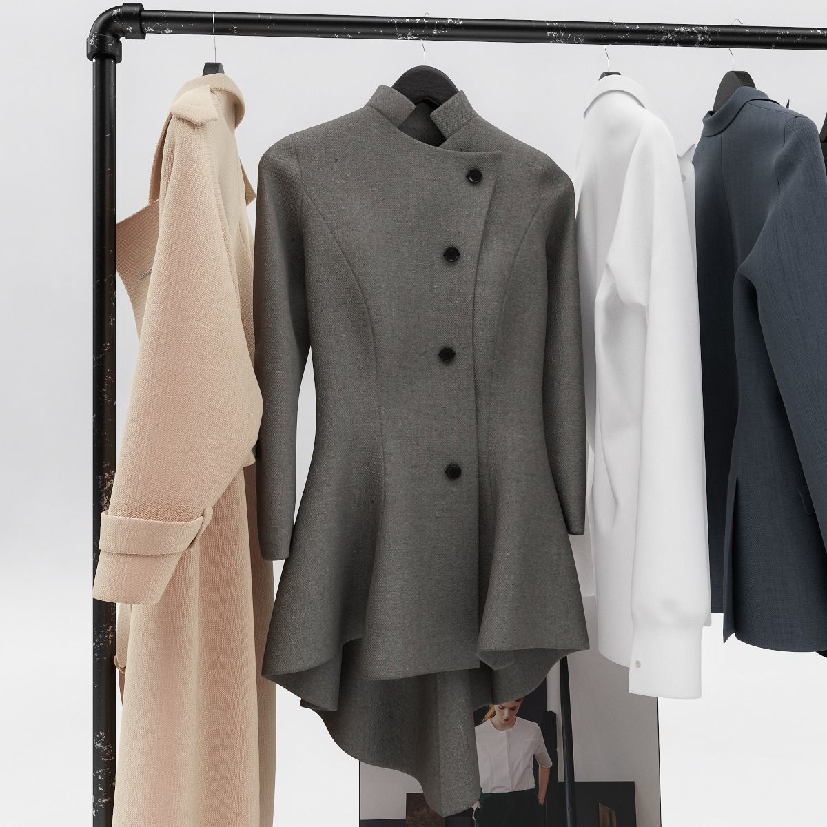 Womens and mens wardrobe 3D model_6