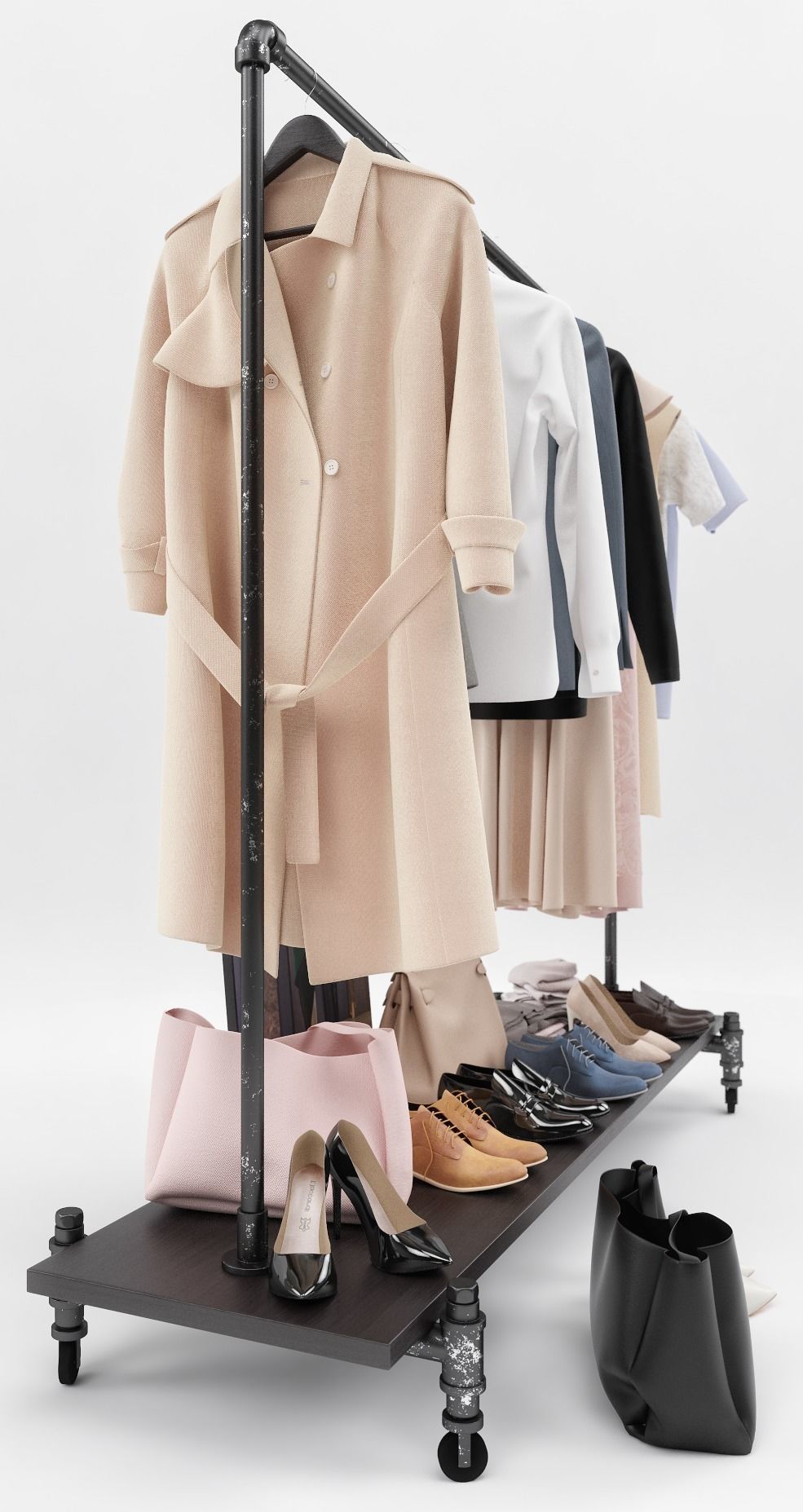 Womens and mens wardrobe 3D model_1