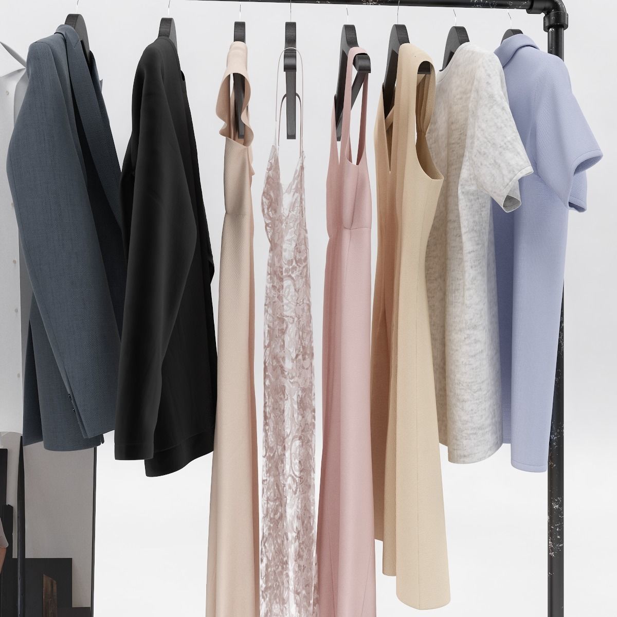 Womens and mens wardrobe 3D model_4