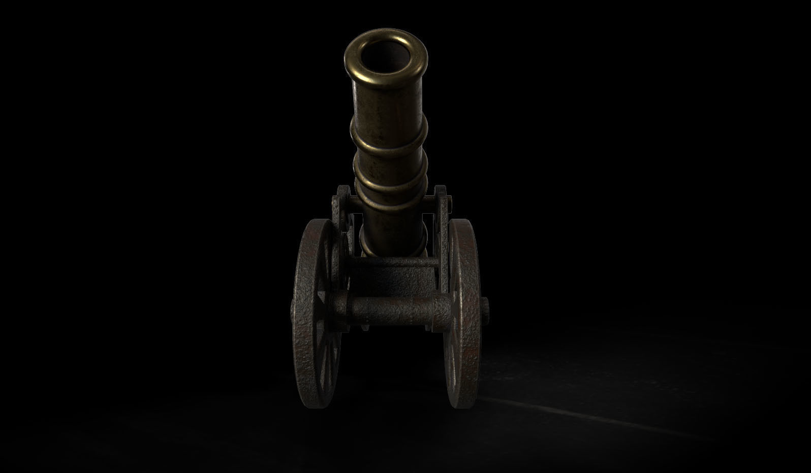 Antique Signal Cannon Low-poly 3D model_3