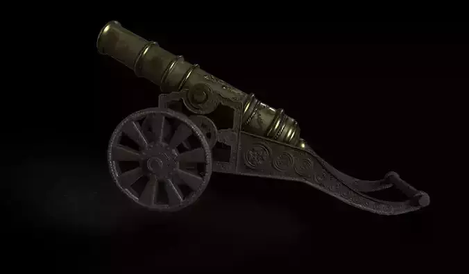Antique Signal Cannon Low-poly 3D model