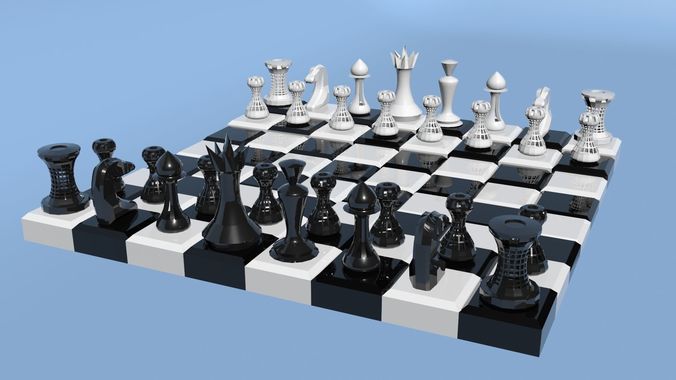 LOW POLY CHESS set 3D print model