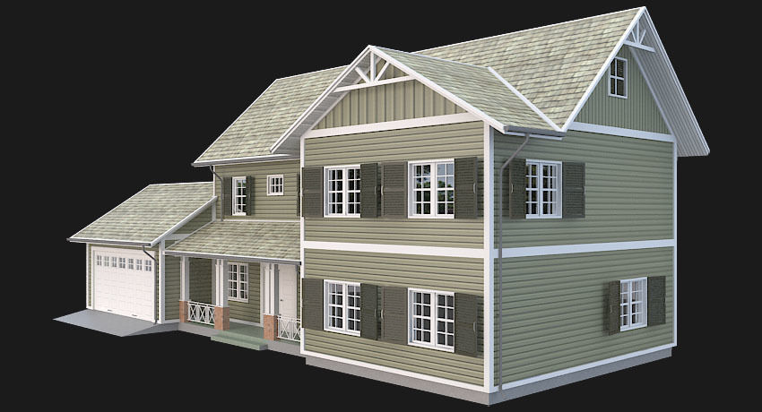 Traditional House 05 Low-poly 3D model_1