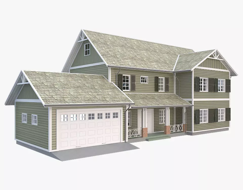 Traditional House 05 Low-poly 3D model_0