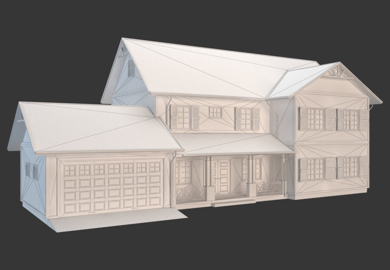 Traditional House 05 Low-poly 3D model_7