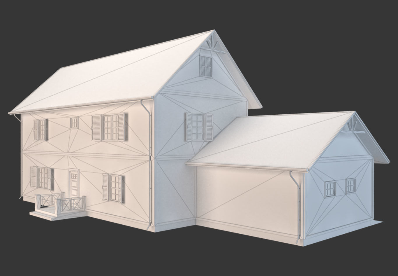 Traditional House 05 Low-poly 3D model_5