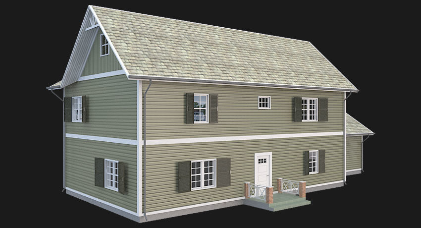 Traditional House 05 Low-poly 3D model_2