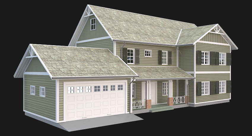 Traditional House 05 Low-poly 3D model_3