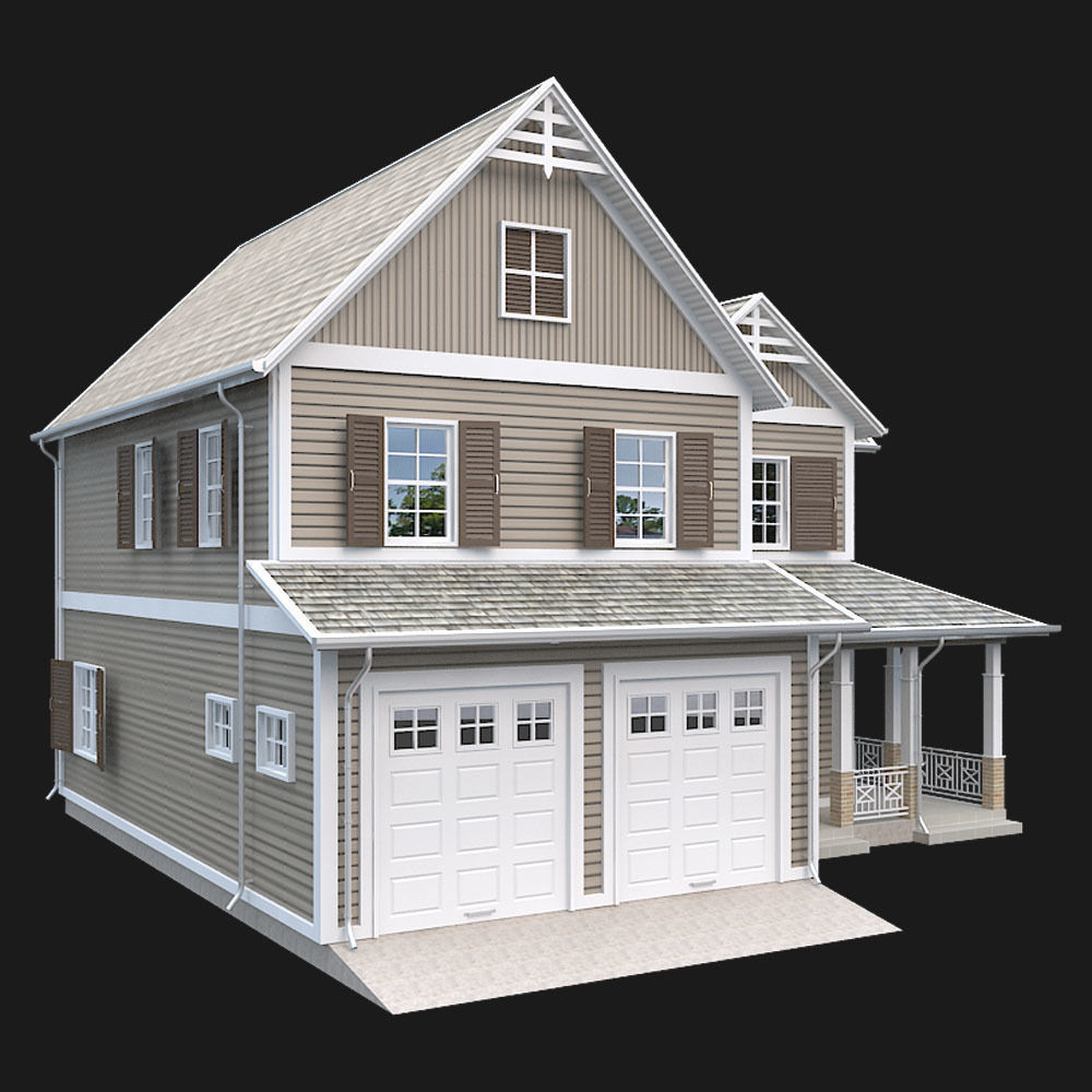 Traditional House 06 Low-poly 3D model_2
