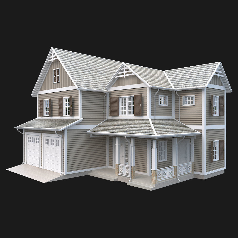 Traditional House 06 Low-poly 3D model_1