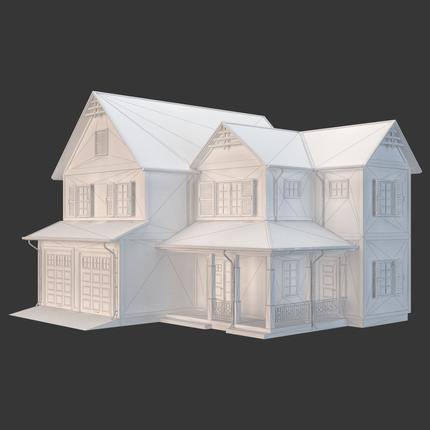 Traditional House 06 Low-poly 3D model_7