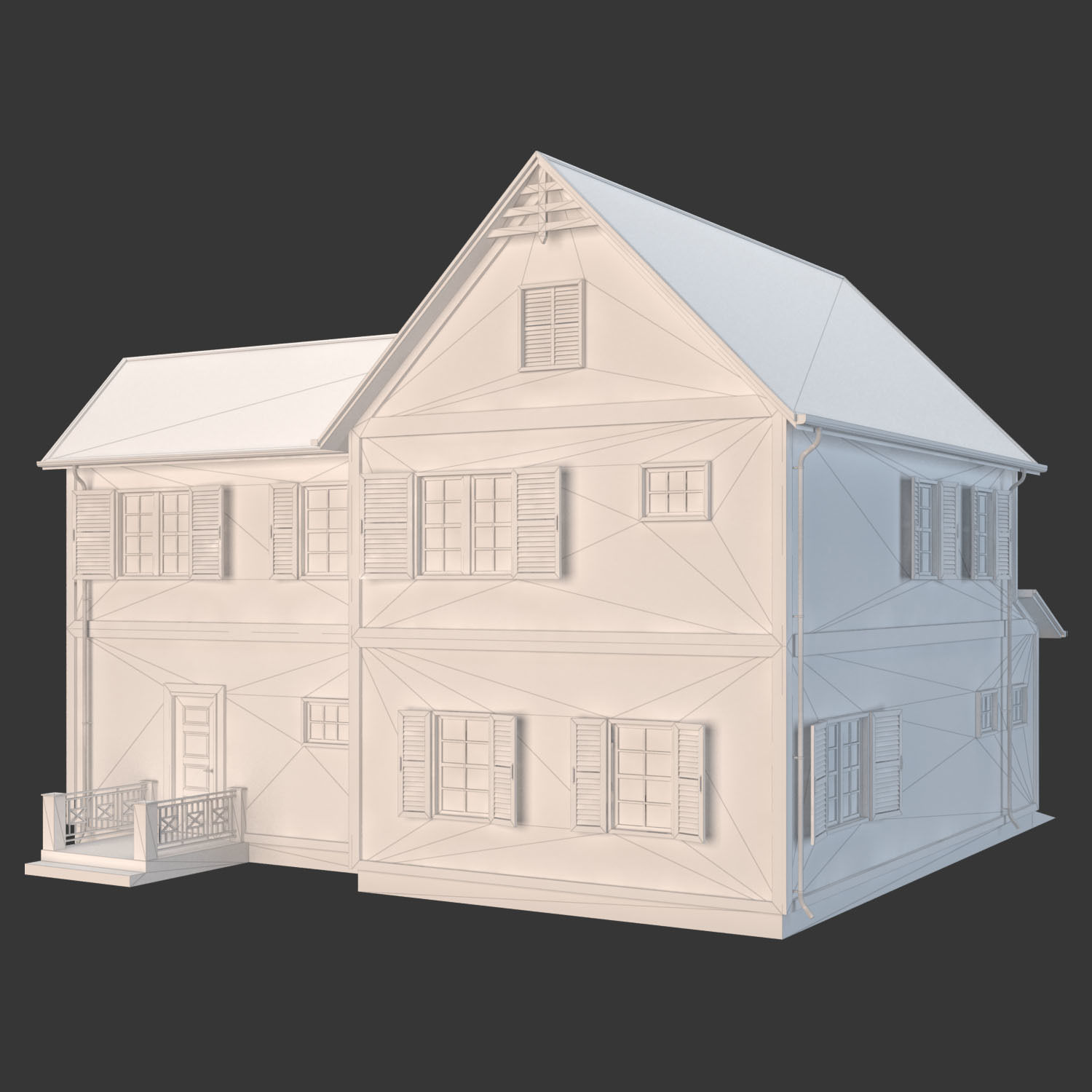 Traditional House 06 Low-poly 3D model_5