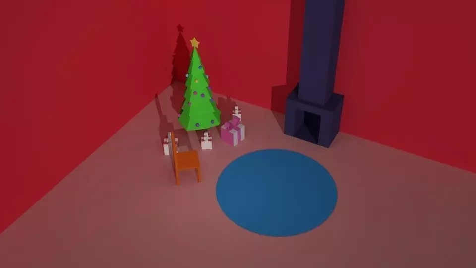 Home christmas Low-poly 3D model