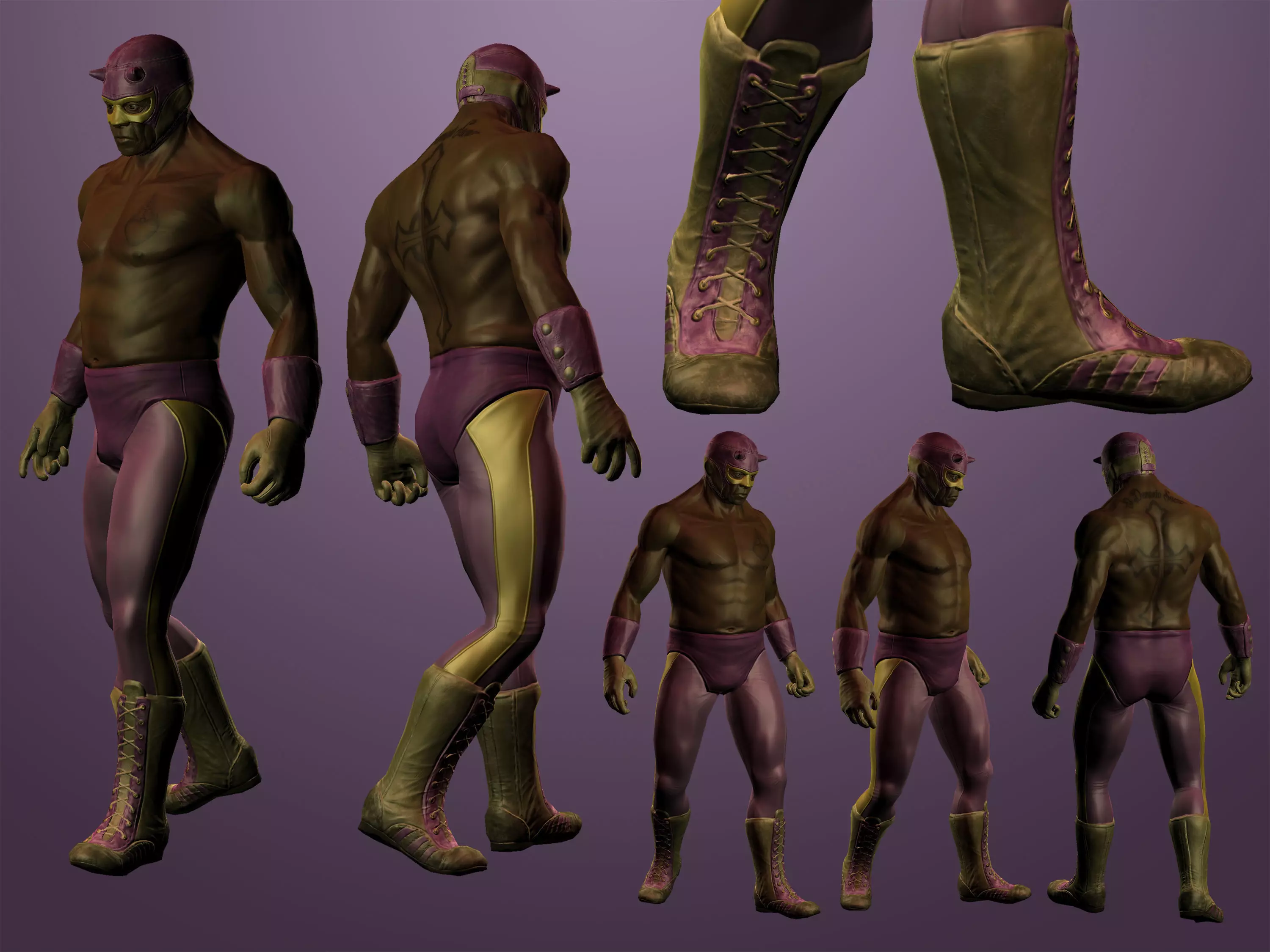 Luchador Character Low-poly 3D model