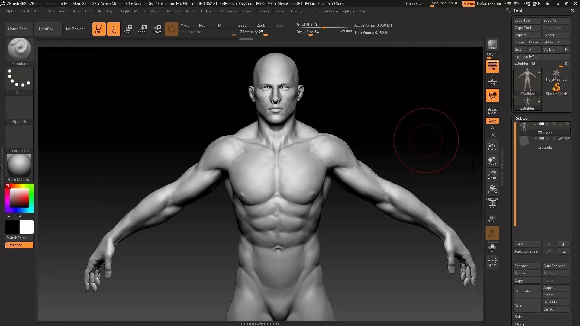 human male white 3D model