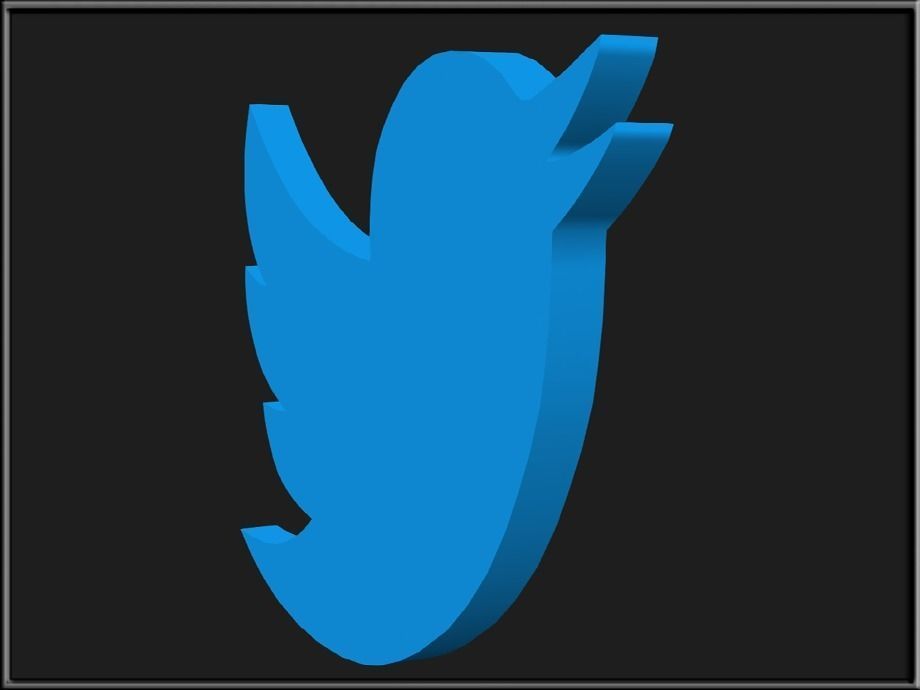 Twitter Bird Logo Low-poly 3D model_2