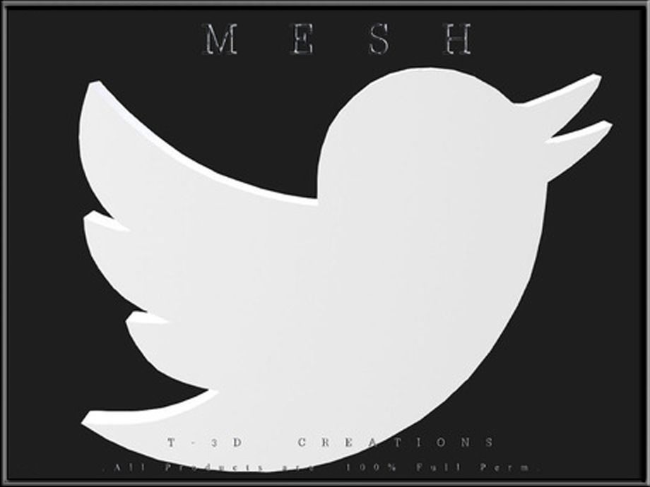 Twitter Bird Logo Low-poly 3D model_1