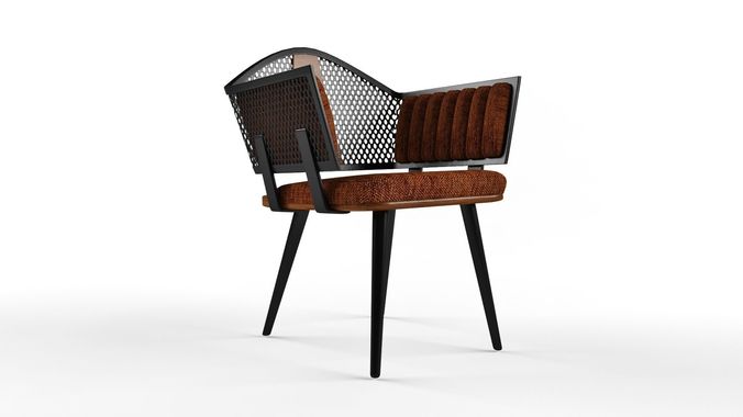 Loft Metal Chair Low-poly 3D model