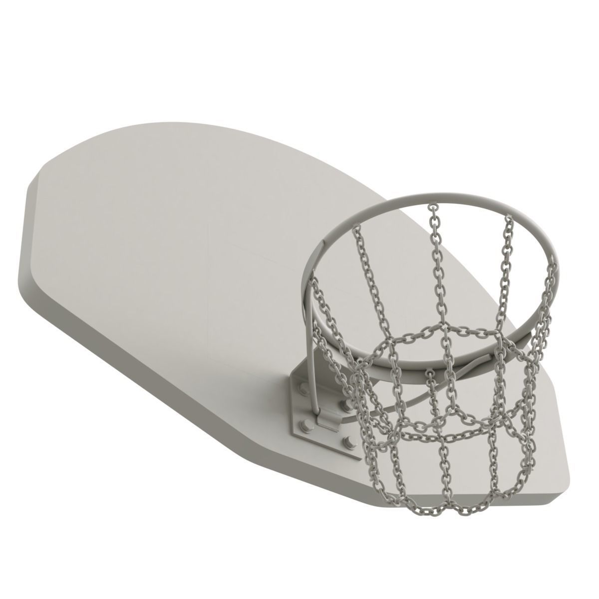 Basketball Hoop With Chain Net 3D model_12