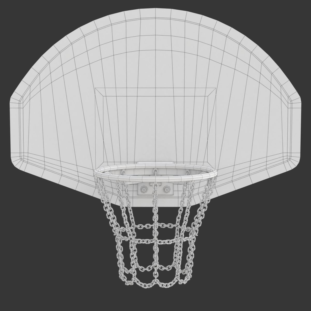 Basketball Hoop With Chain Net 3D model_16