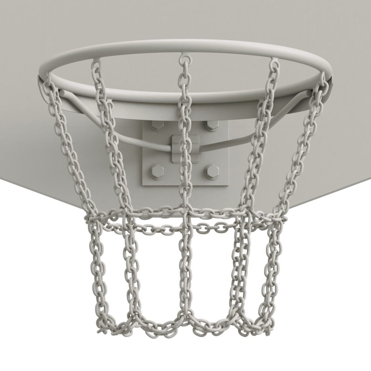 Basketball Hoop With Chain Net 3D model_13