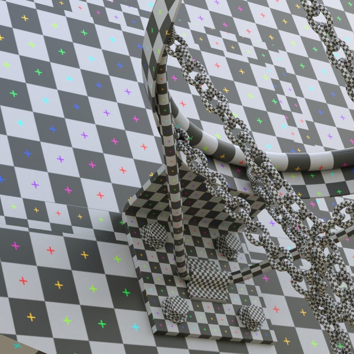 Basketball Hoop With Chain Net 3D model_11